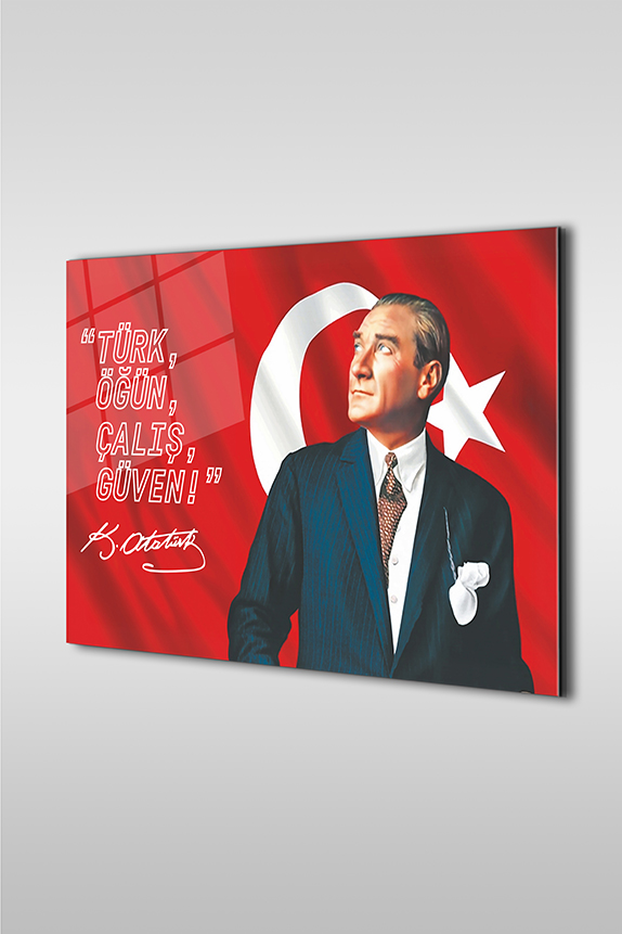 Atatürk%20ve%20Türk%20Bayrağı%20Özel%20Tasarım%20Yatay%20Cam%20Tablo