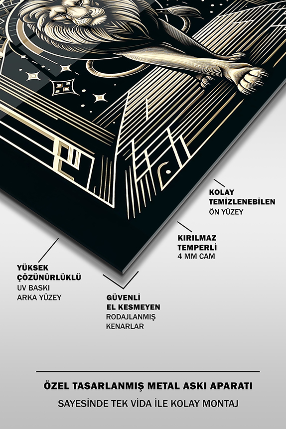 Dekoratif%20Aslan%20Kare%20Cam%20Tablo