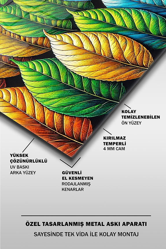 Renkli%20Yapraklar%20Yaratıcı%20Dekoratif%20Yatay%20Cam%20Tablo