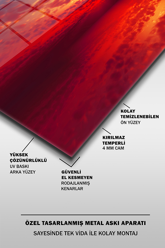 Kırmızı%20Gün%20Doğumu%20Dekoratif%20Yatay%20Cam%20Tablo