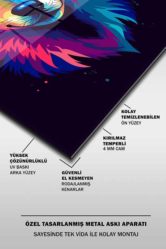 Kurt%20Renkli%20İllustrasyon%20Dikey%20Cam%20Tablo