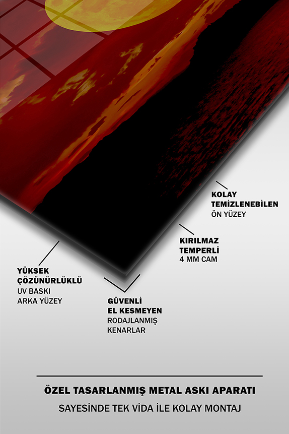 Kızıl%20Gecede%20Dolunay%20Dekoratif%20Yatay%20Cam%20Tablo