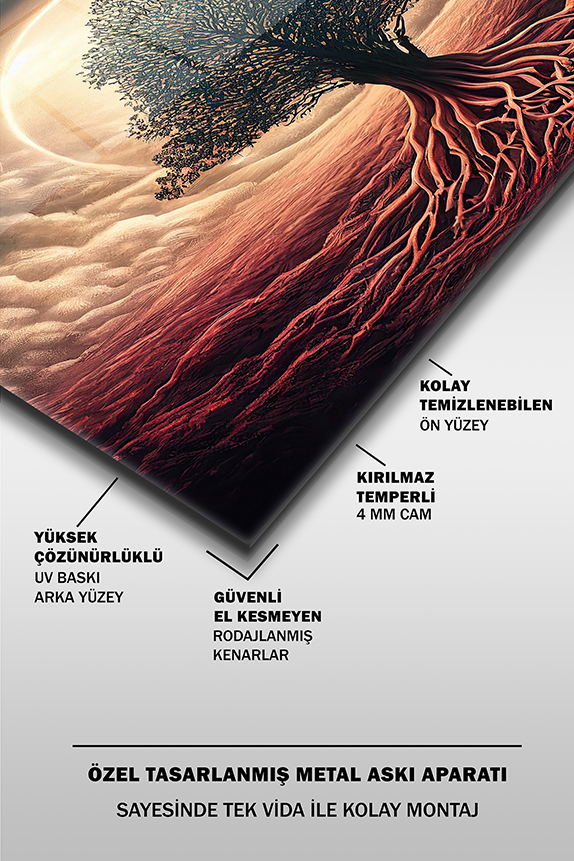 Çölde%20Hayat%20Ağacı%20Dekoratif%20Yatay%20Cam%20Tablo