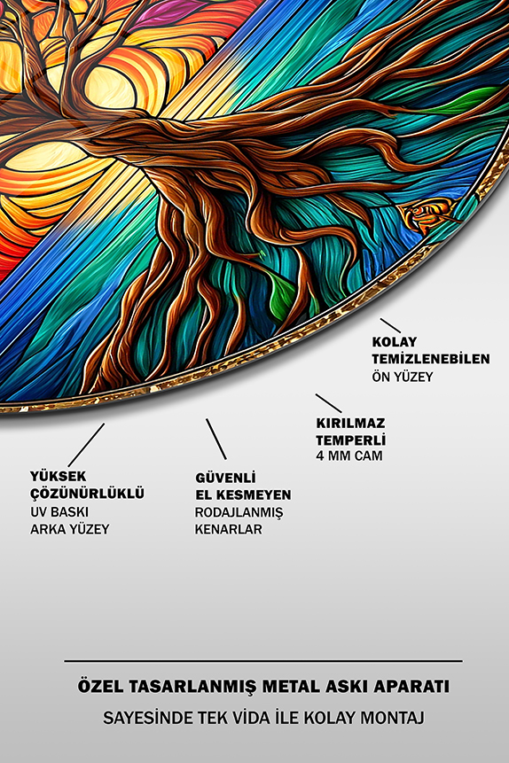 Vitray%20Stil%20Hayat%20Ağacı%20Yuvarlak%20Cam%20Tablo