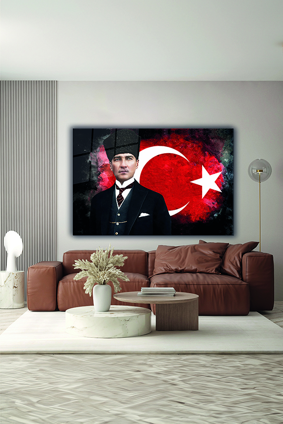 Atatürk%20ve%20Türk%20Bayrağı%202%20Yatay%20Cam%20Tablo