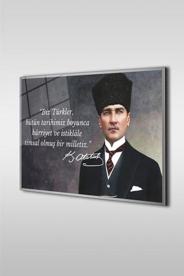 Atatürk Özel Tasarım 13 Yatay Cam Tablo